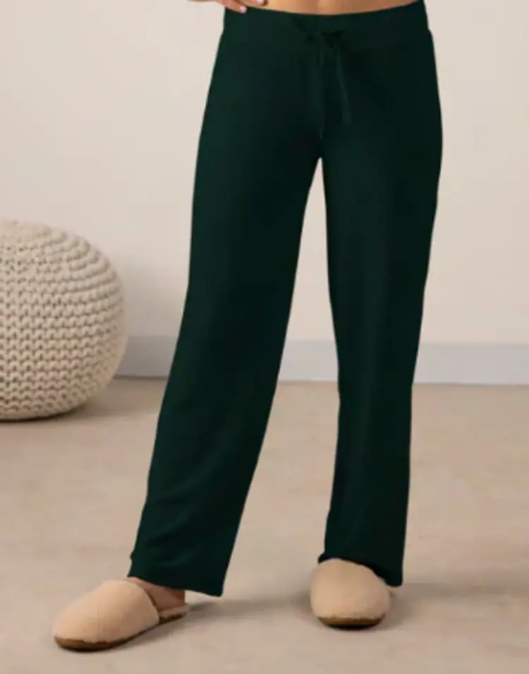 Aspen Dream Cozy Wide Leg Pant - Scarab Green