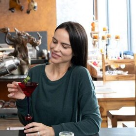 Aspen Dream Cozy V-Neck Long Sleeve Top - Scarab