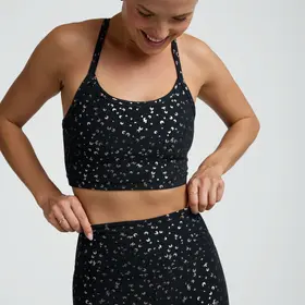Beyond Yoga Softshine Racerback Cropped Tank Top - Black Gold Mini Moons