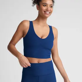 Beyond Yoga SD Good Day Cropped Tank - Marine Blue Heather
