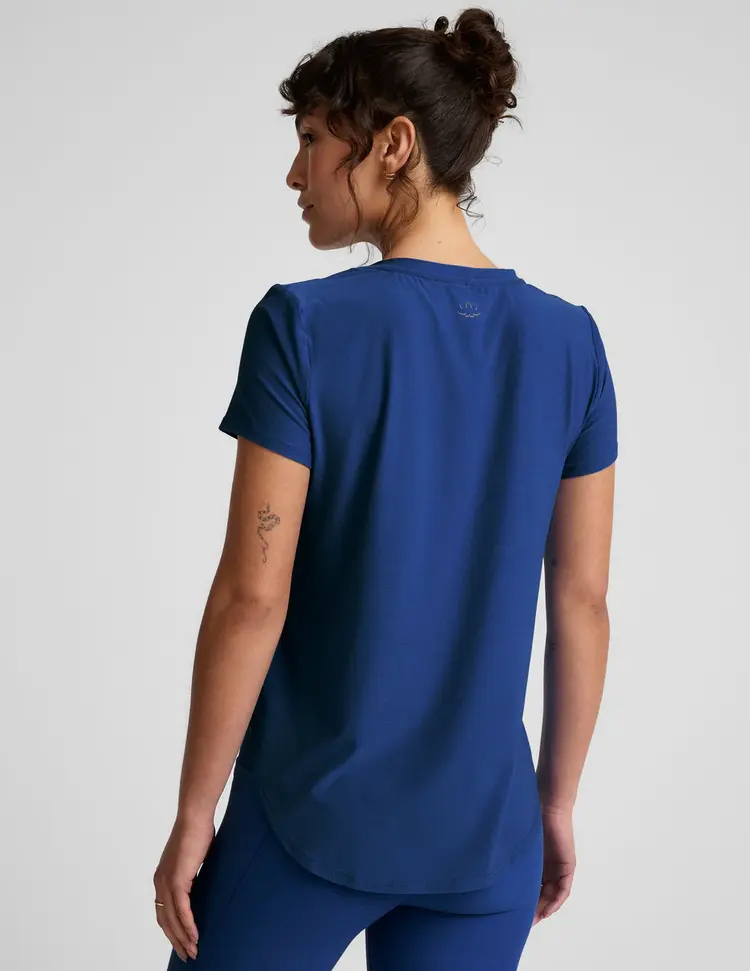 Beyond Yoga On The Down Low Tee - Marine Blue Heather
