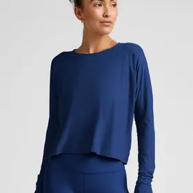 Beyond Yoga Daydreamer Pullover - Marine Blue Heather