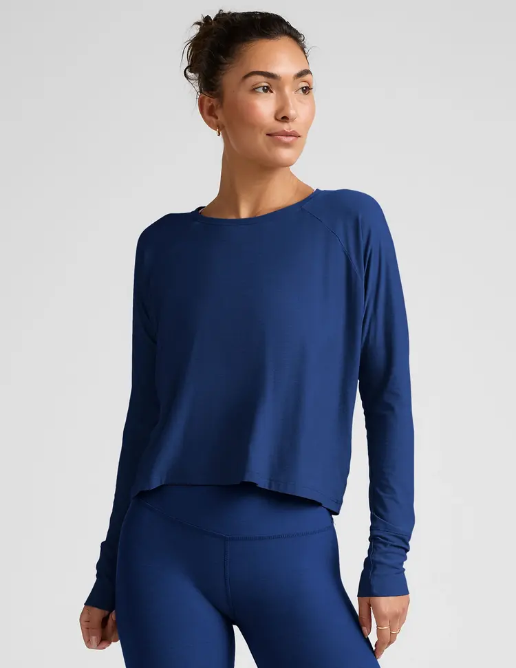 Beyond Yoga Daydreamer Pullover - Marine Blue Heather