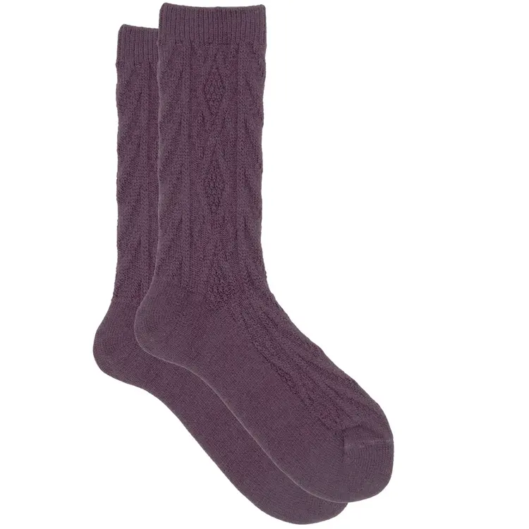 iLux Demi Cashmere Silk Knit Crew Sock - Violette