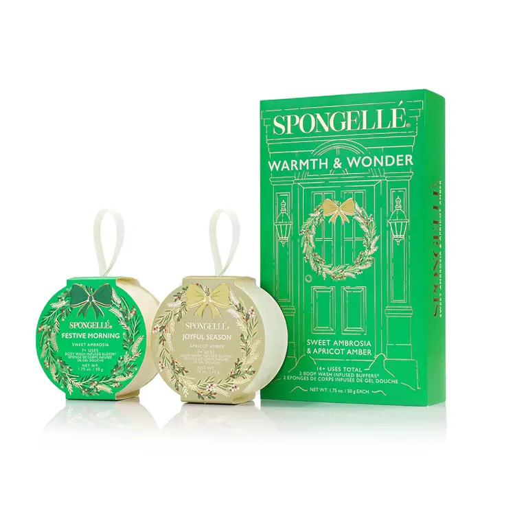 Spongelle Body Wash Buffer Ornament 2 Pack - Warmth & Wonder