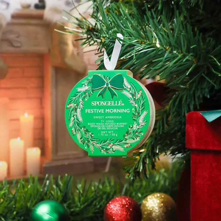 Spongelle Body Wash Buffer Ornament- Festive Morning