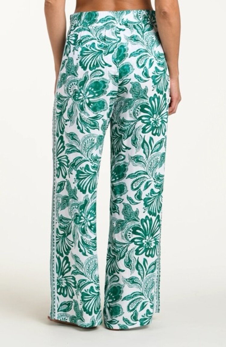 La Blanca Botanical Brocade Wide Leg Pant - Jungle Green Print