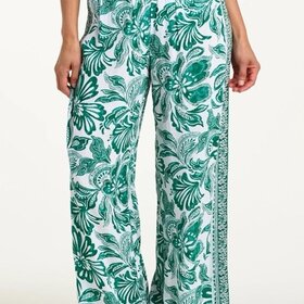 La Blanca Botanical Brocade Wide Leg Pant - Jungle Green Print