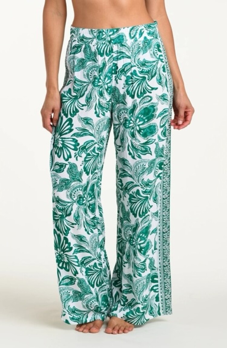 La Blanca Botanical Brocade Wide Leg Pant - Jungle Green Print