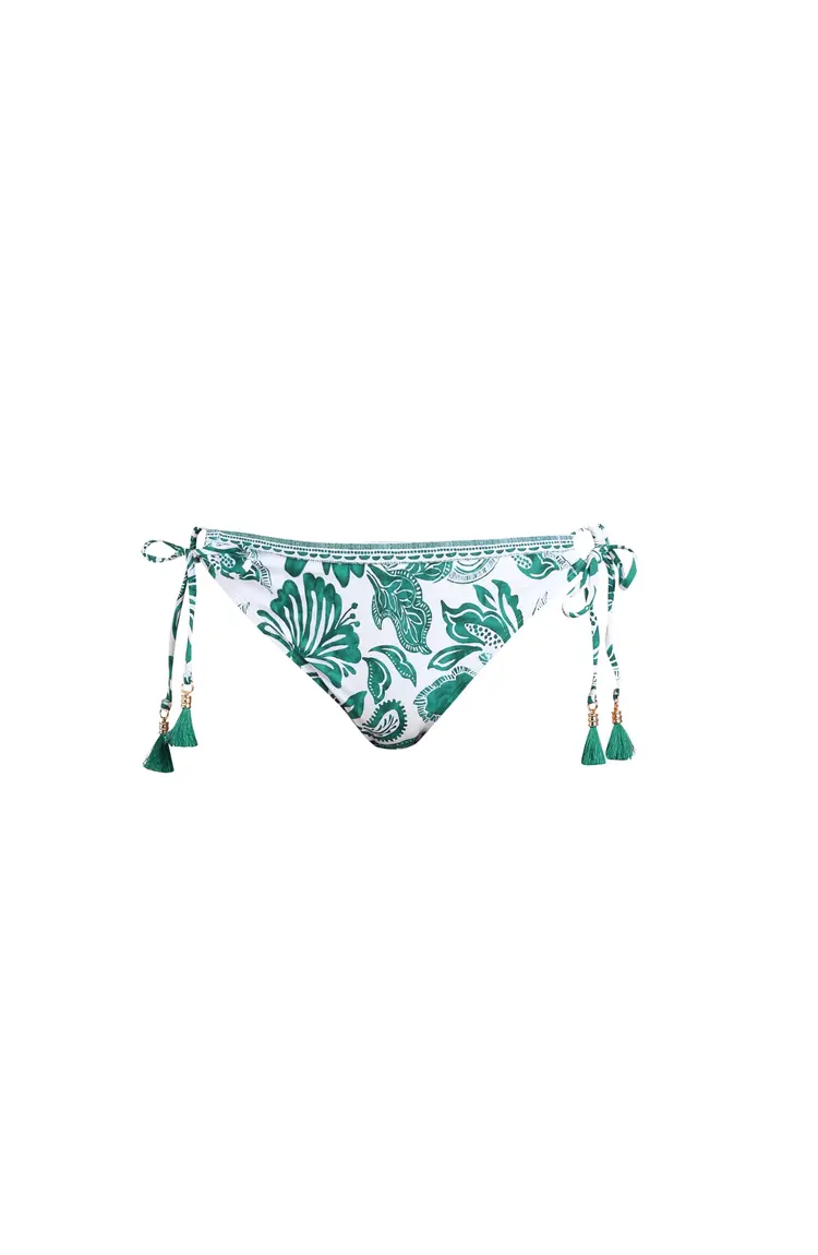 La Blanca Botanical Brocade Tie Side Bottom - Jungle Green Print