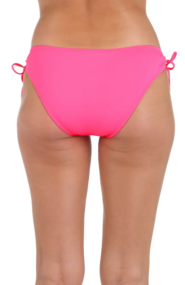 La Blanca Adjustable Loop Hipster Bikini Bottom - Bright Pink
