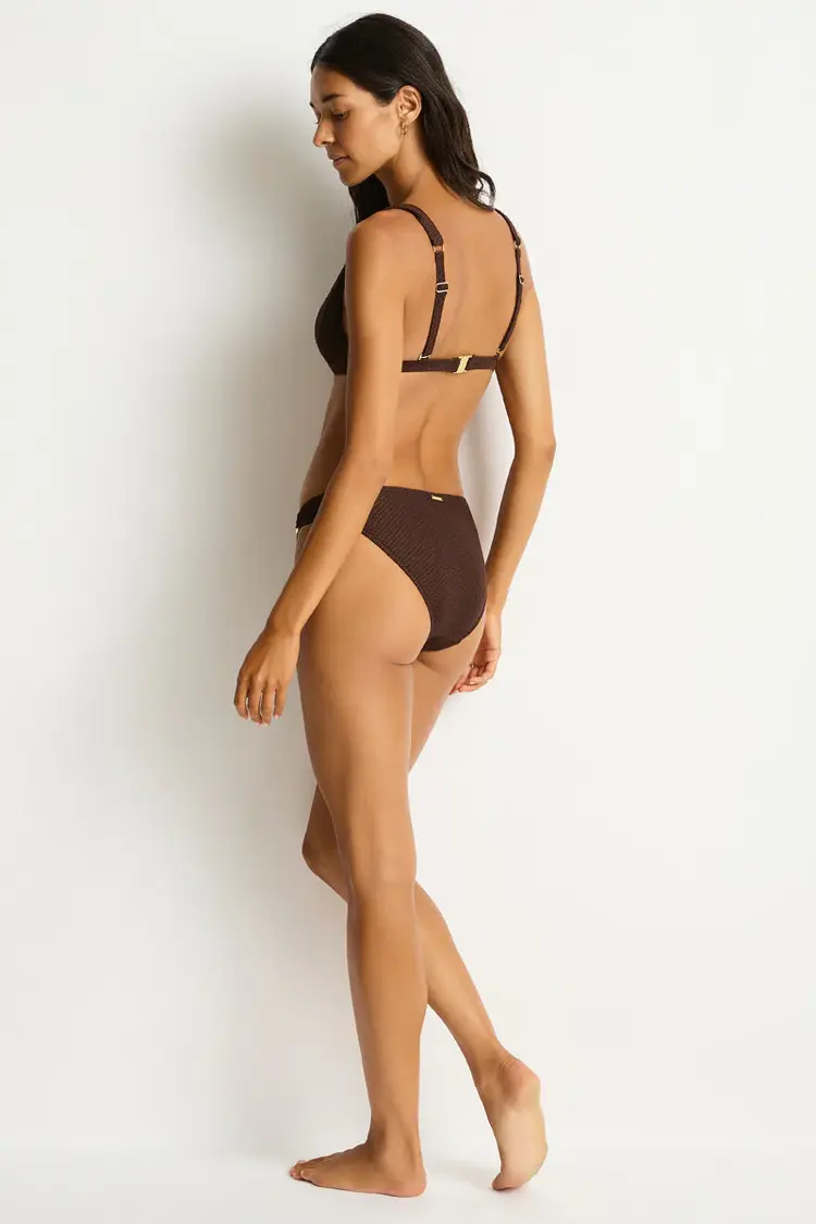 Sea Level Luminara Chain Link Bikini Bottom - Cocoa