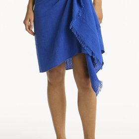 Sea Level Sunset Frayed Sarong - Blue