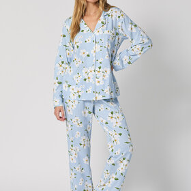 Bed Head Cotton Jersey Knit L/S Classic PJ Set - Magnolia Breeze (1402B)