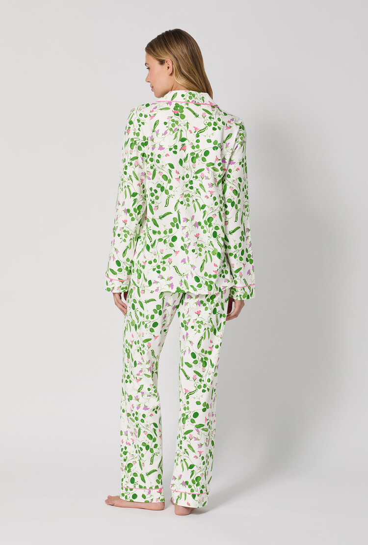 Bed Head Cotton Jersey Knit L/S Classic PJ Set - Peas in a Pod (1384B)