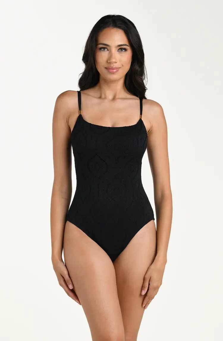 La Blanca Mantra Medallion One Piece - Black