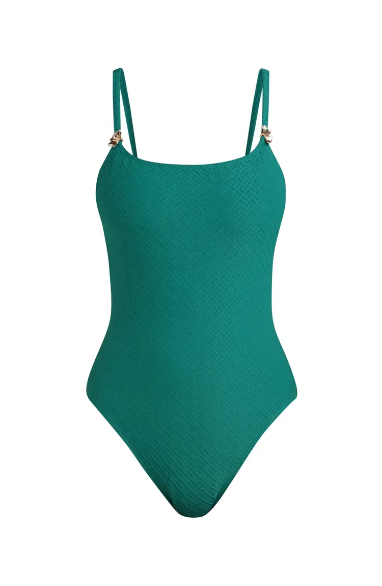 La Blanca Textured Tides One Piece - Jungle Green