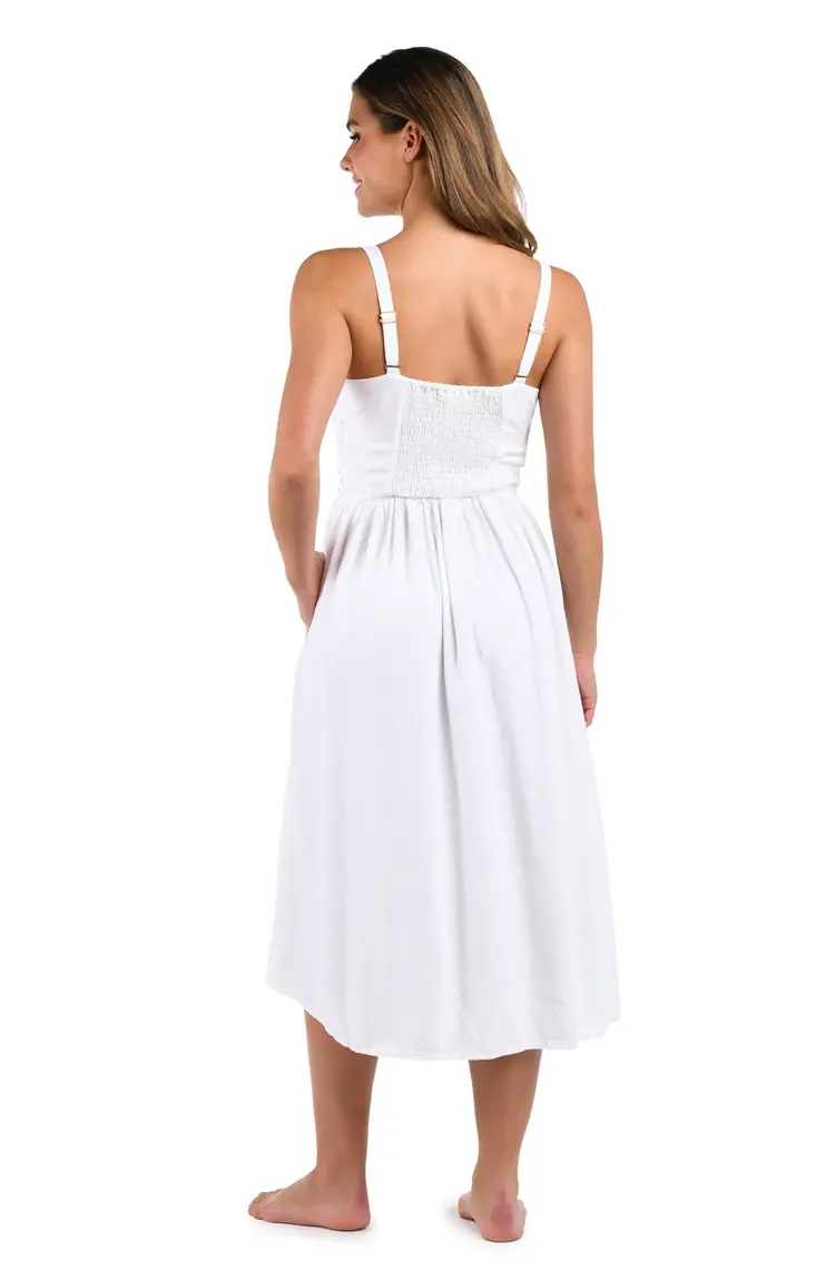 La Blanca Lakeside Tunnel Neck Dress - White