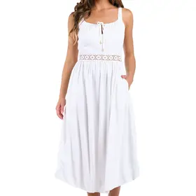 La Blanca Lakeside Tunnel Neck Dress - White