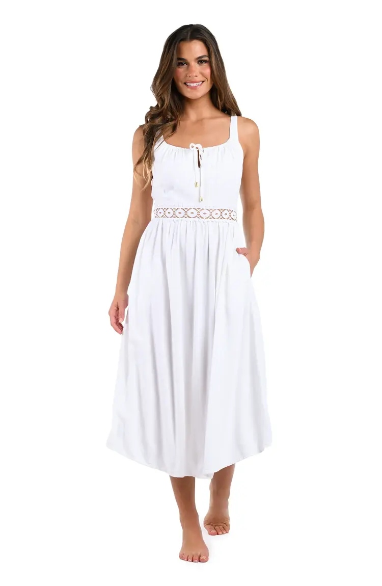 La Blanca Lakeside Tunnel Neck Dress - White
