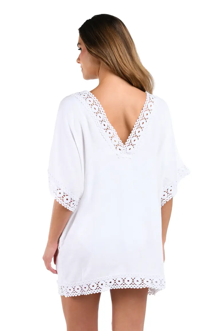 La Blanca Lakeside Linen V-Neck Tunic - White