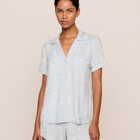 Eberjey Gisele Printed S/S Short PJ Set - Swans