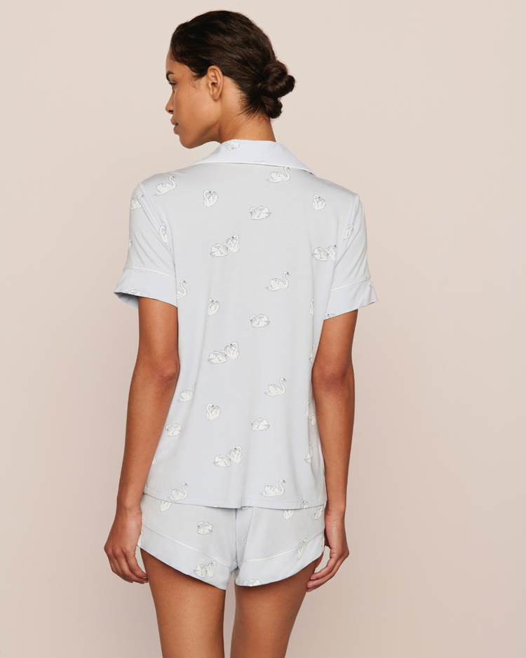 Eberjey Gisele Printed S/S Short PJ Set - Swans