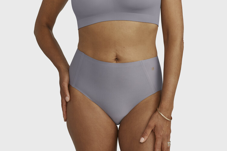 Evelyn & Bobbie Retro High-Rise Bikini Panty - London Fog