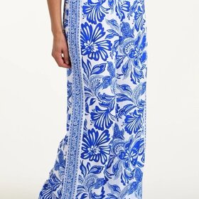 La Blanca Botanical Brocade Wide Leg Pant - Lapis Print
