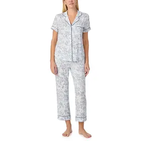 Kate Spade Modal Jersey S/S Cropped PJ Set - Classic Toile