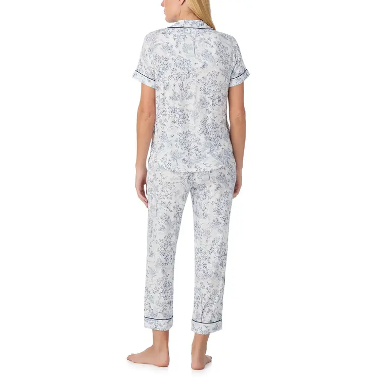 Kate Spade Modal Jersey S/S Cropped PJ Set - Classic Toile