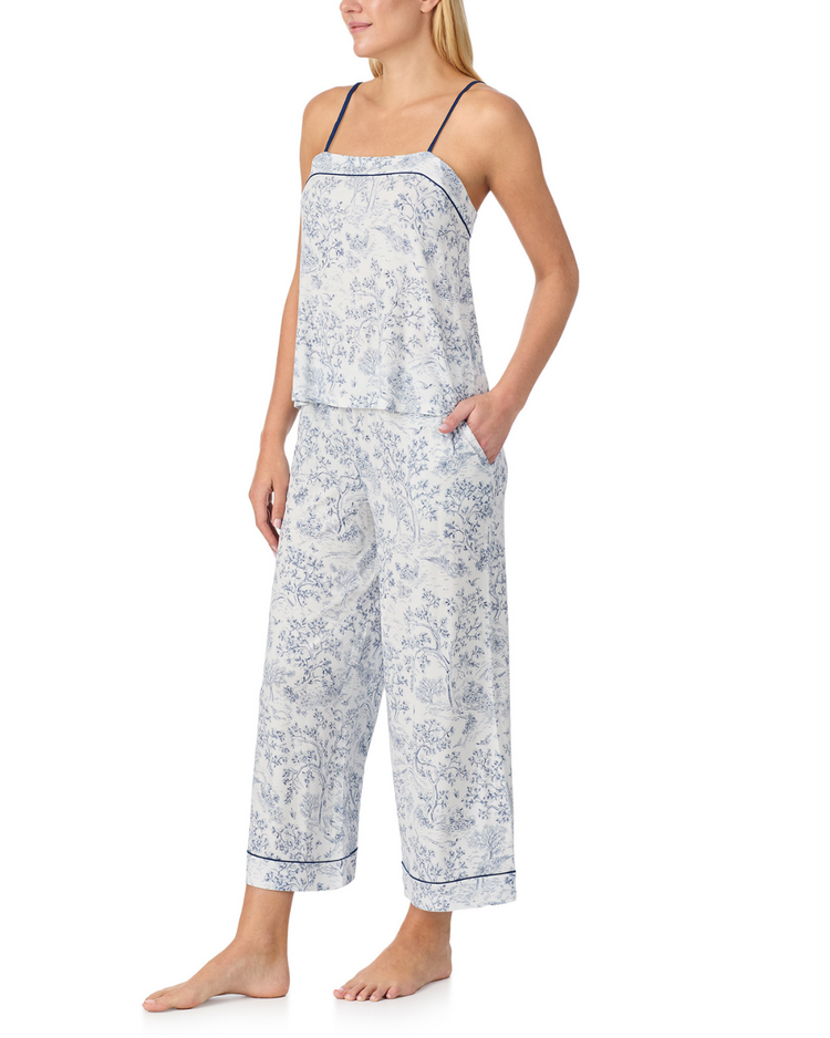Kate Spade Modal Jersey Cami Cropped PJ Set - Classic Toile