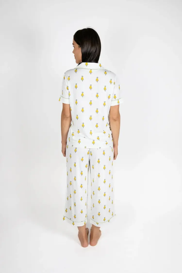 Aspen Dream Jolene Short Sleeve Crop Pant PJ Set - Artichokes