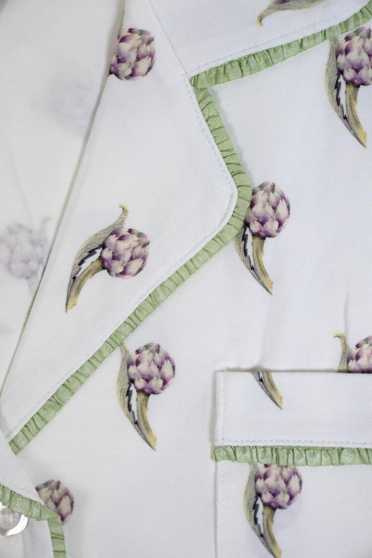 Aspen Dream Jolene Short Sleeve Crop Pant PJ Set - Artichokes