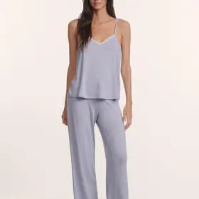 Eberjey Frida Cami/Pant PJ Set - Lavender Dusk/Ivory