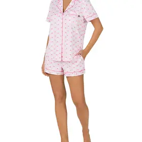 Kate Spade Brushed Jersey Shorty PJ Set - Pearl Shells
