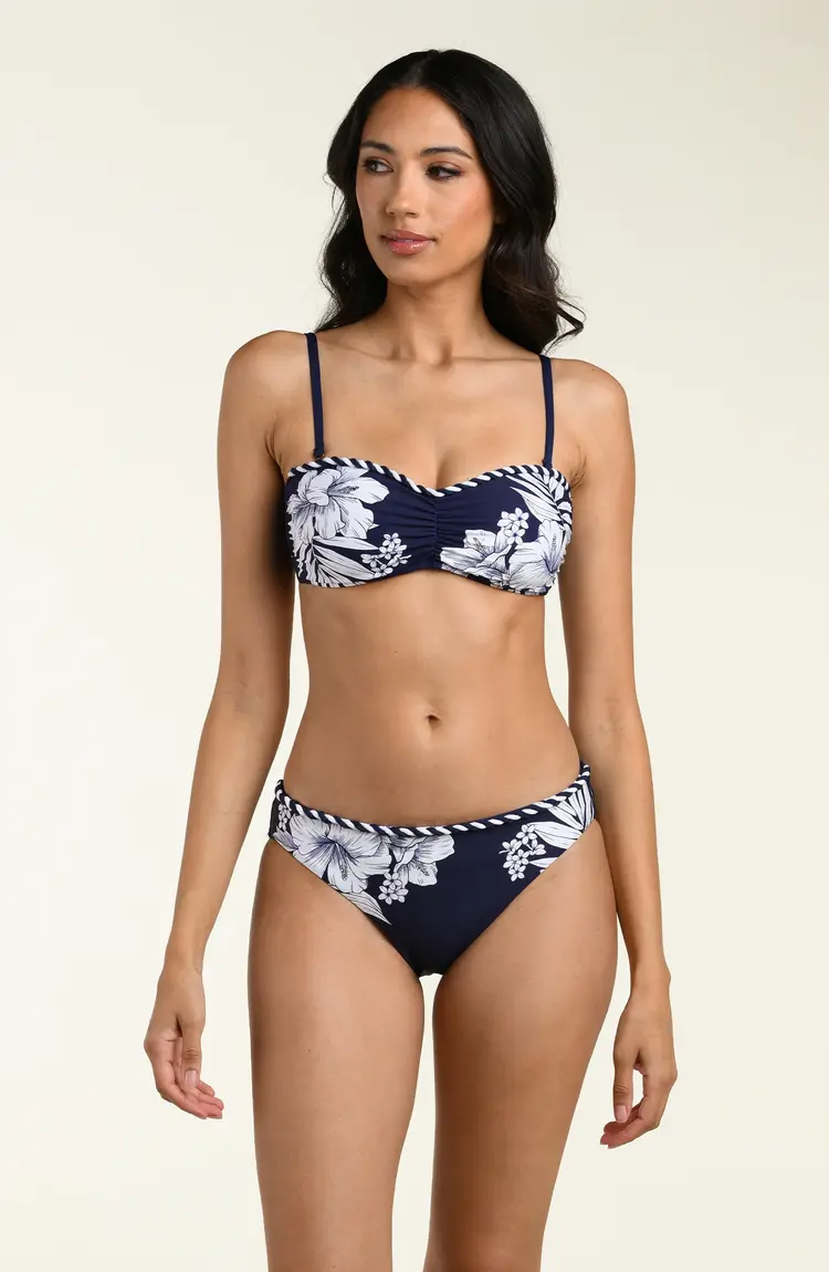 La Blanca Mariner Bandeau Bikini Top - Indigo Floral