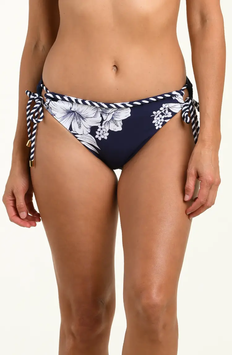 La Blanca Mariner Adjustable Loop Bikini Bottom - Indigo Floral