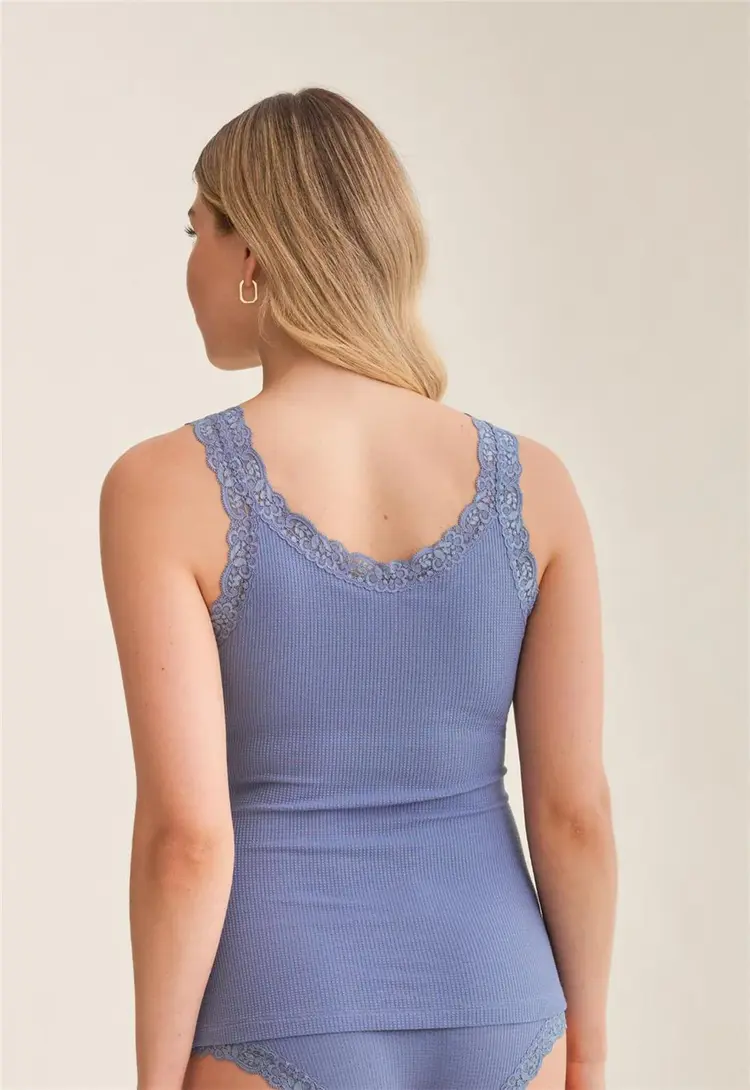 Fleur't Iconic Shelf Bra Cami - Denim Waffle