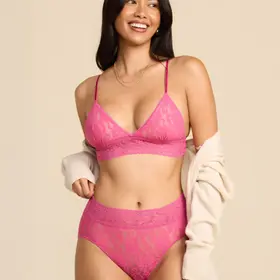 Hanky Panky Lace French Brief Panty - Dragon Fruit Pink