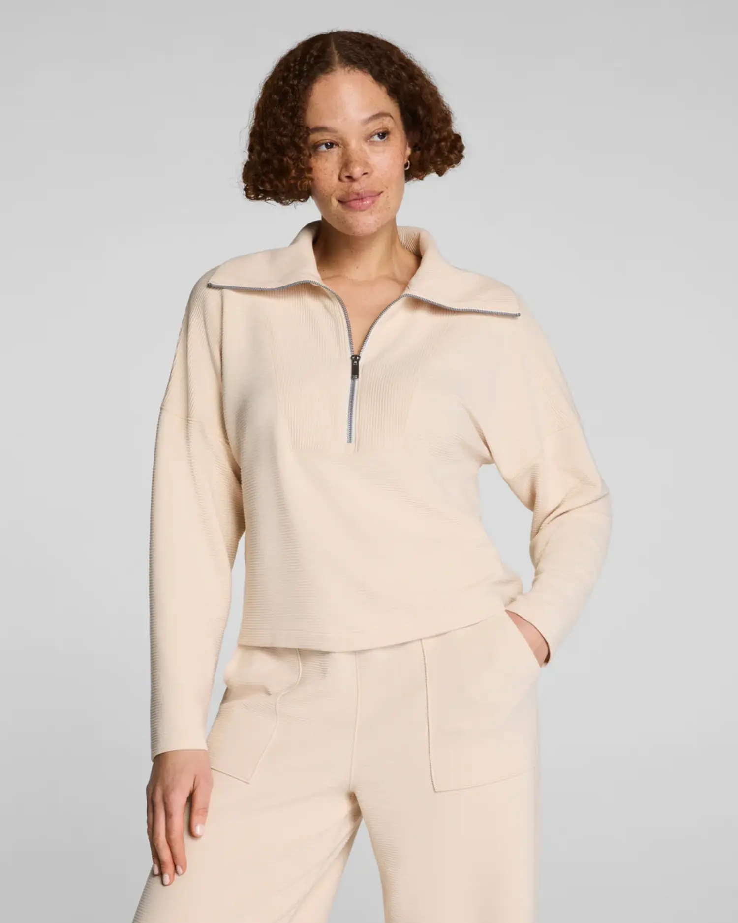 Airessentials French Rib 1/2 Zip 22401R Toasted Coconut (NU001