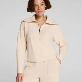 Spanx Airessentials French Rib 1/2 Zip - Toasted Coconut