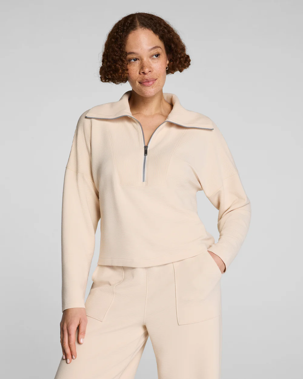 Airessentials French Rib 1/2 Zip 22401R Toasted Coconut (NU001