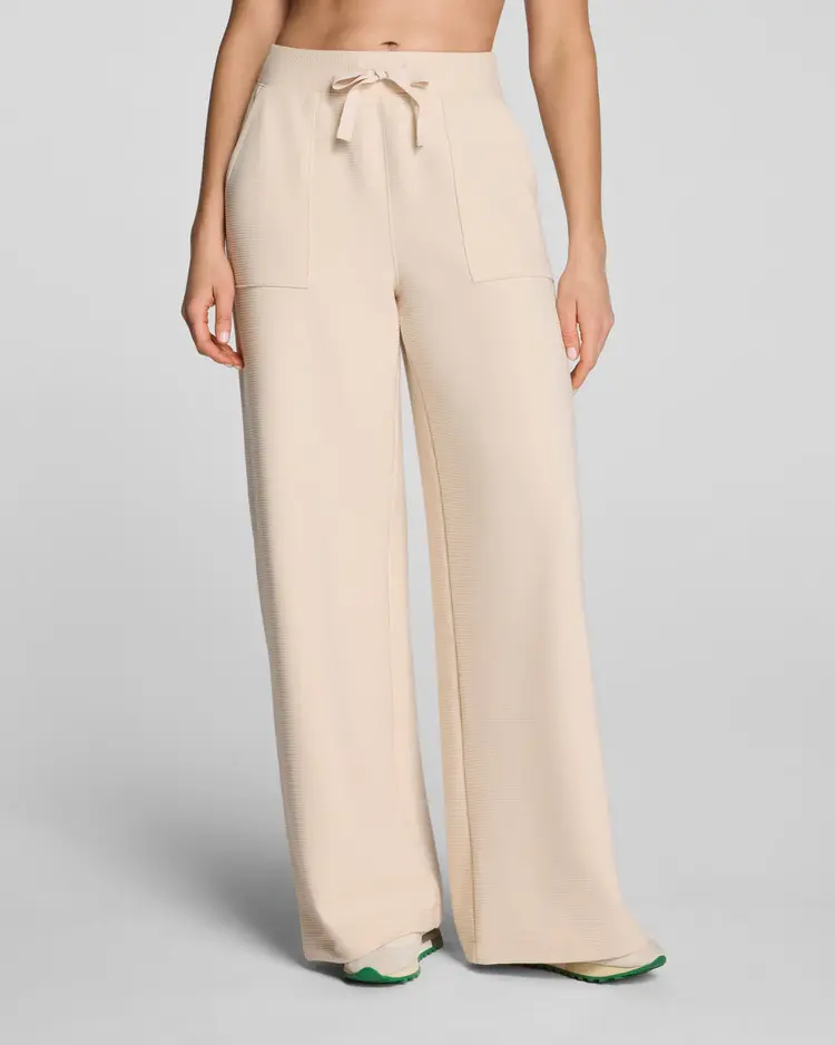 Spanx Airessentials French Rib Wide Leg Pant - Toasted Coconut
