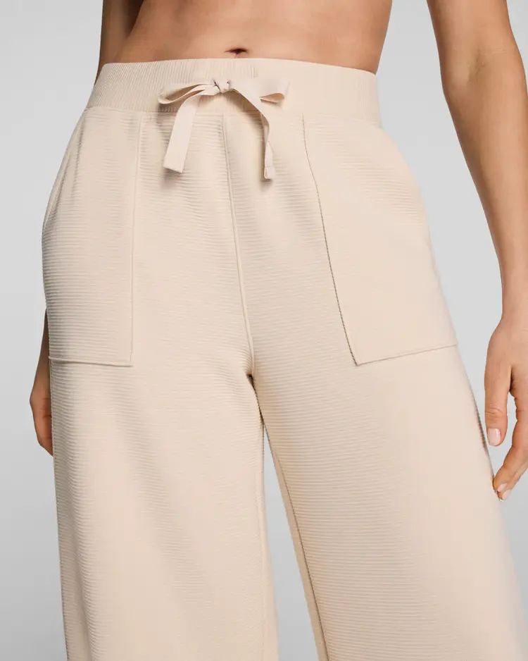 Spanx Airessentials French Rib Wide Leg Pant - Toasted Coconut