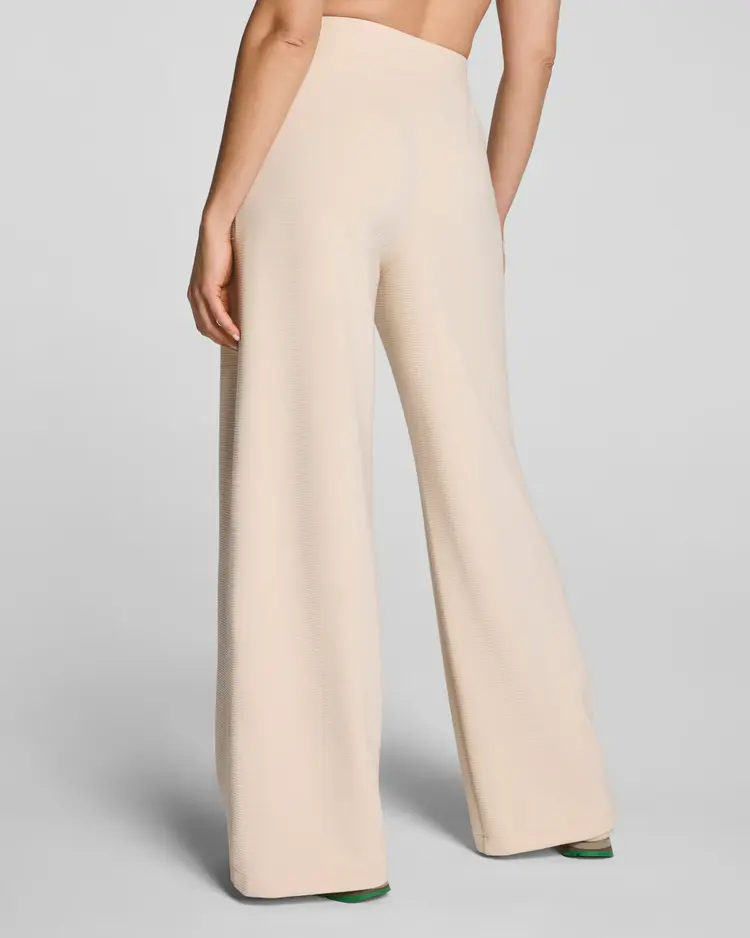 Spanx Airessentials French Rib Wide Leg Pant - Toasted Coconut