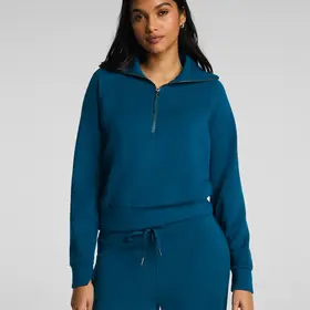 Spanx AirEssentials Half-Zip Sweatshirt - Deep Cove