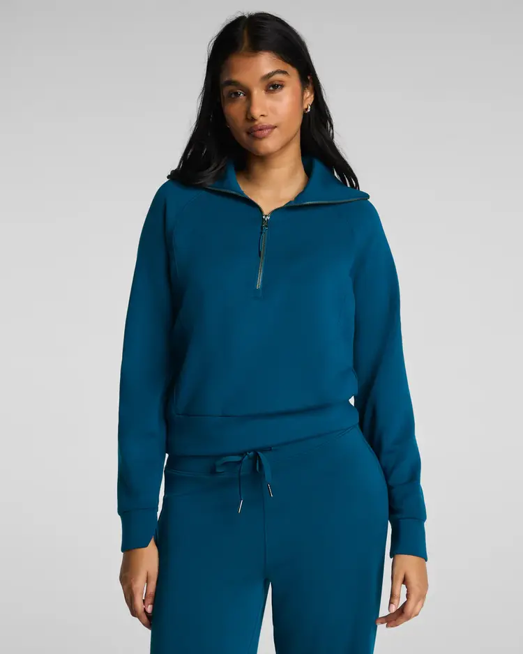 Spanx AirEssentials Half-Zip Sweatshirt - Deep Cove