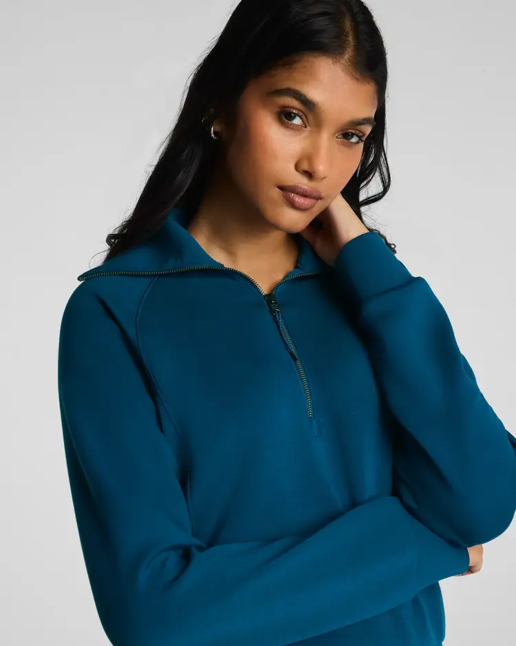 Spanx AirEssentials Half-Zip Sweatshirt - Deep Cove