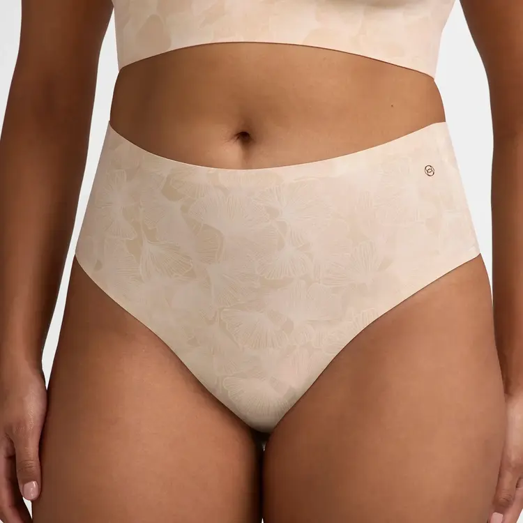 Evelyn & Bobbie High-Rise Thong Panty - Champagne Gingko